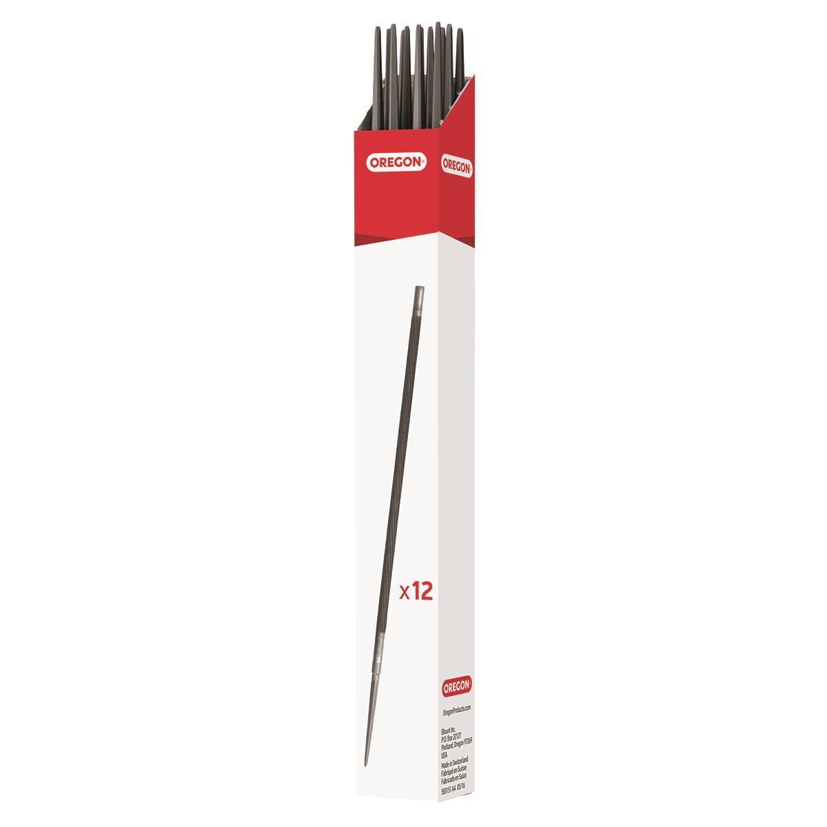 Oregon 70504 Round File, 12-Pack, 5/32″