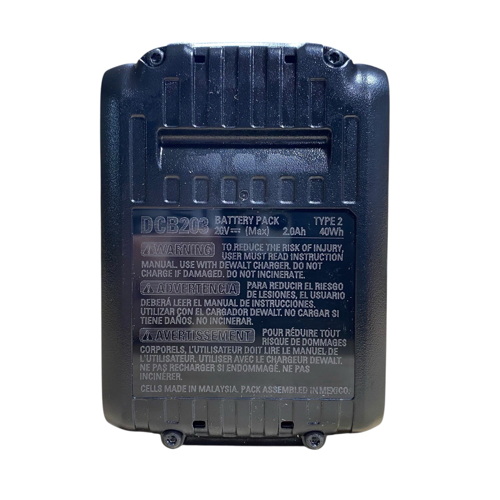 DeWALT DCB203 20V Max 2.0Ah Compact Lithium Ion Battery – 2025 DATE CODE