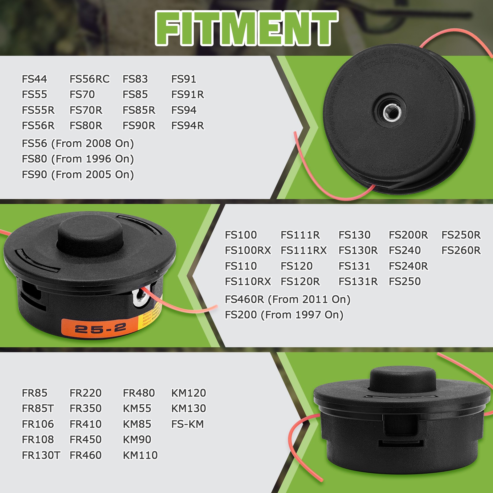5-Pack 25-2 Trimmer Head For Stihl FS55 55R 56RC 85 90 90R 110 110RX 120 130 131