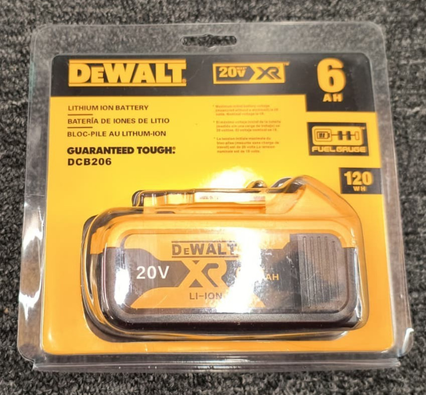 DEWALT DCB206 20V 6Ah XR Lithium Ion Battery – New , E