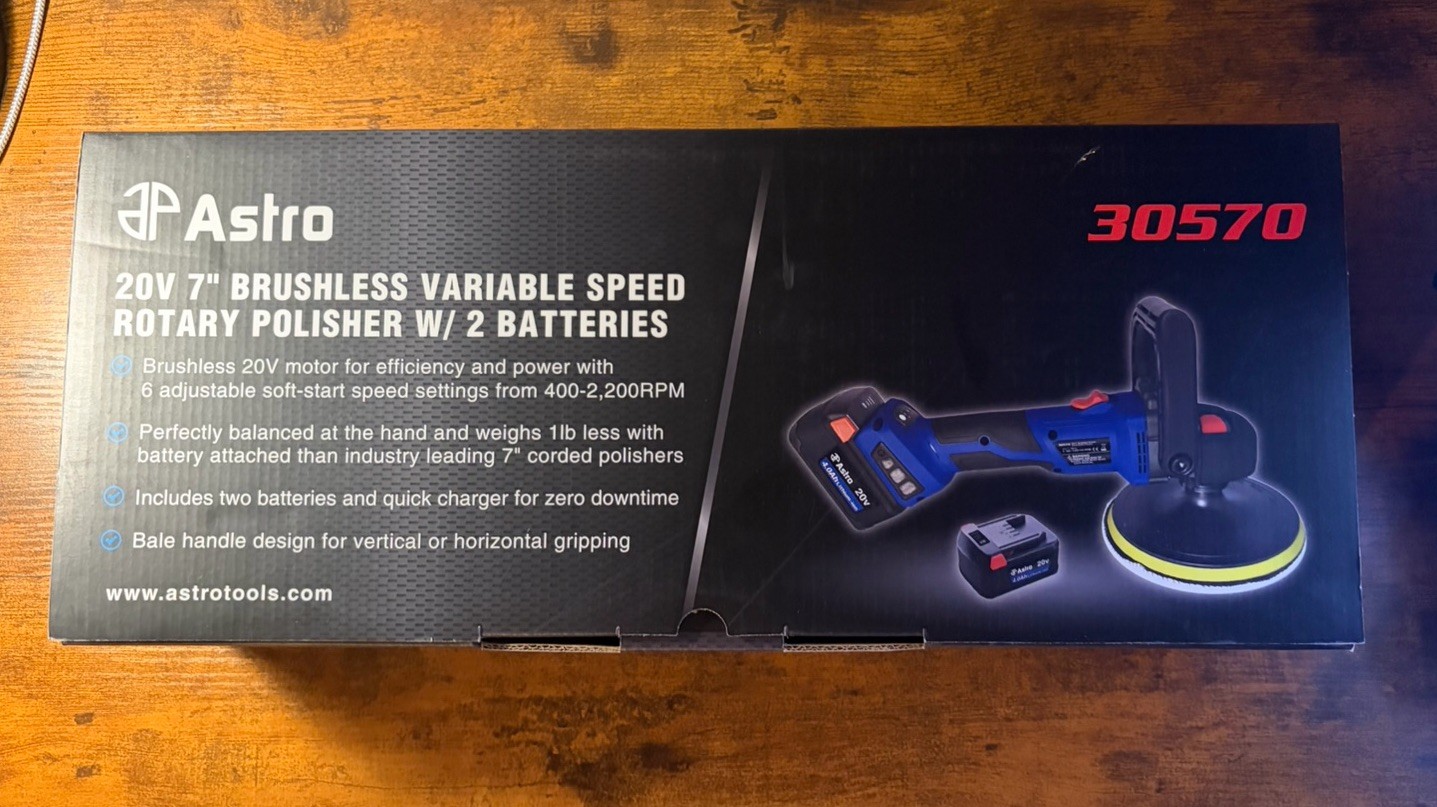 Astro Tools 30570 20V 7″ Brushless Variable Speed Cordless Rotary Polisher 🔋x2