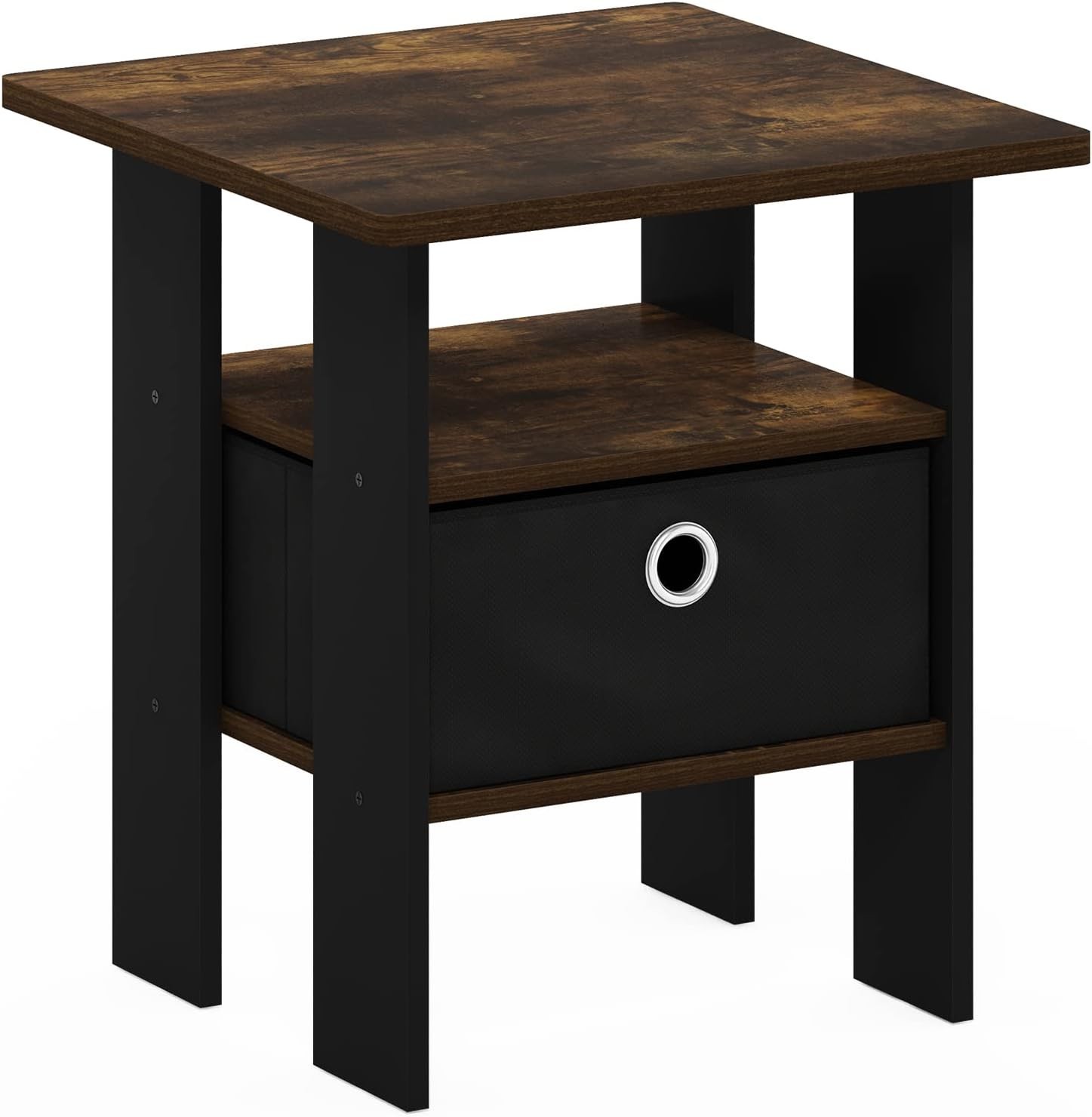 Contemporary Amber Pine Side Table with Open Shelves – Perfect for Any Room