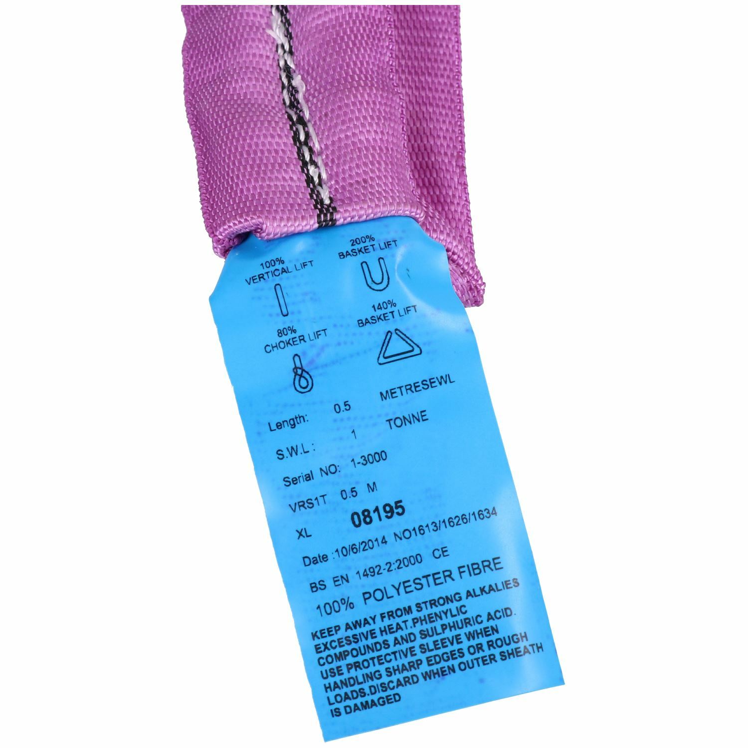 1 Tonne 1 Metre Endless Round Lifting Sling – 0.5m 1000kg