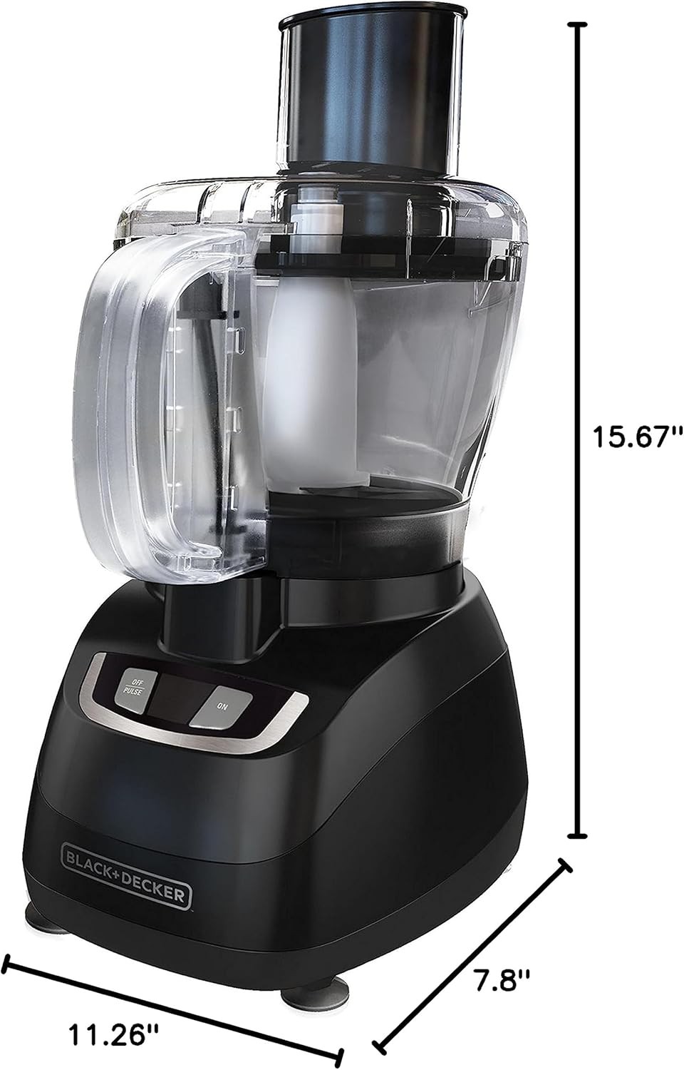 8-Cup Food Processor Food Chute with Pusher Dishwasher-Safe Removable Parts