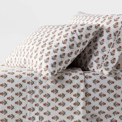 Threshold 250 Thread Count Organic Cotton Percale 4-Piece Sheet Set