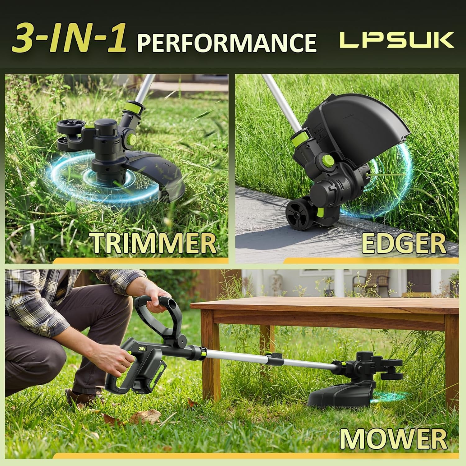 Powerful 8000RPM Grass Trimmer with Fast Charger–