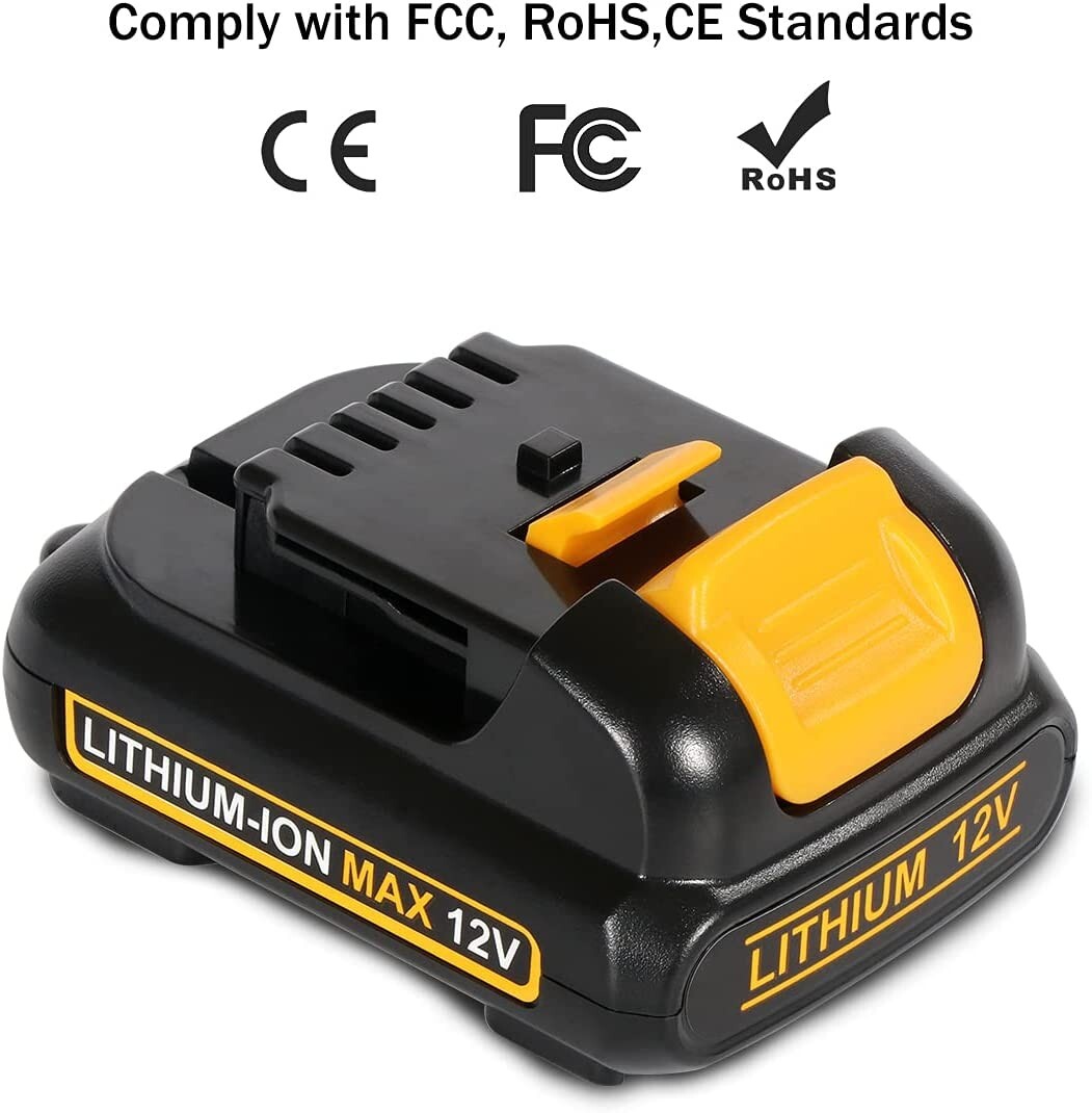 2X 3.0Ah 12 Volt Lithium-Ion Battery Replacement For Dewalt DCB127 DCB120 DCB101