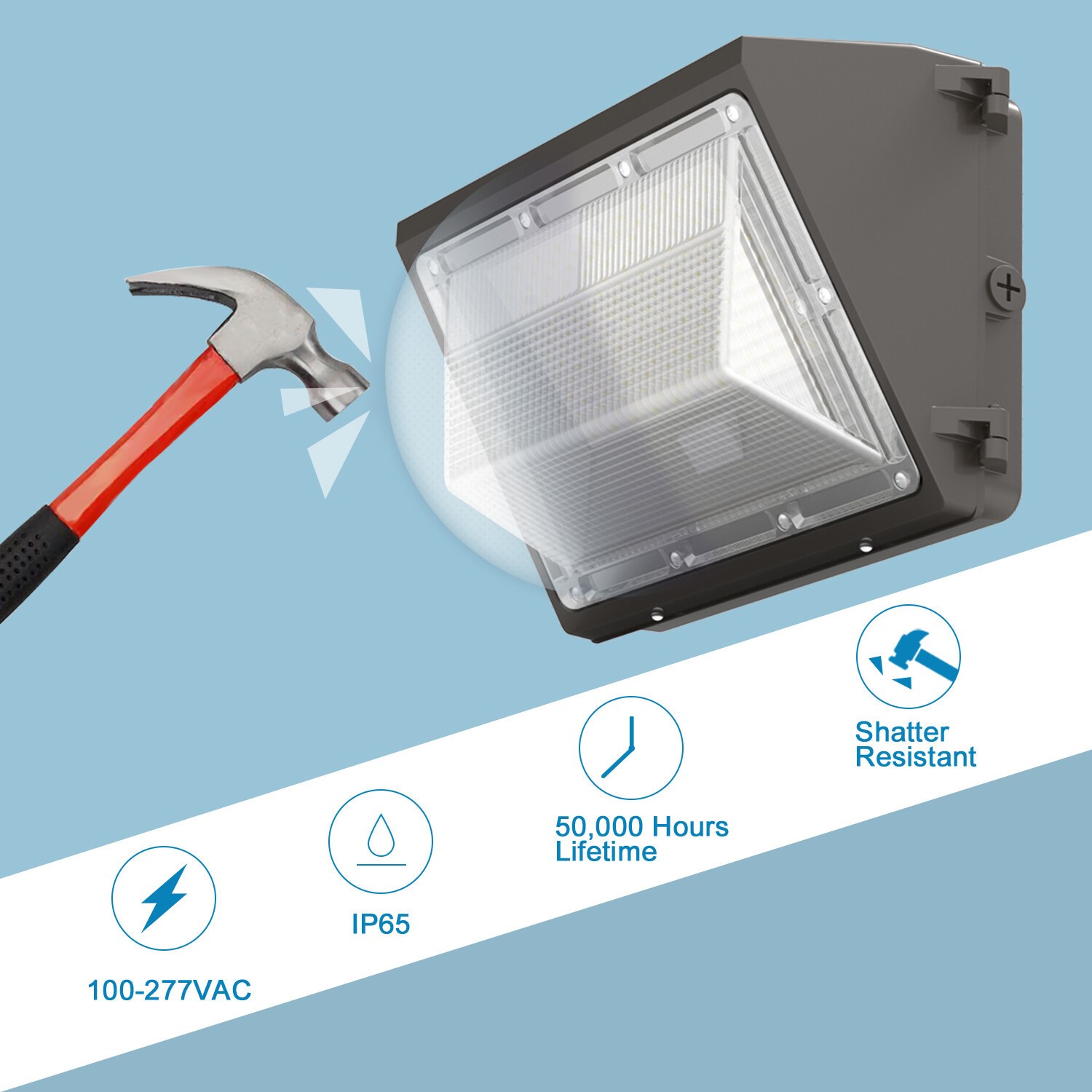 120W LED Wall Pack Light Commercial Industrial Outdoor Security Wall Light 5000K