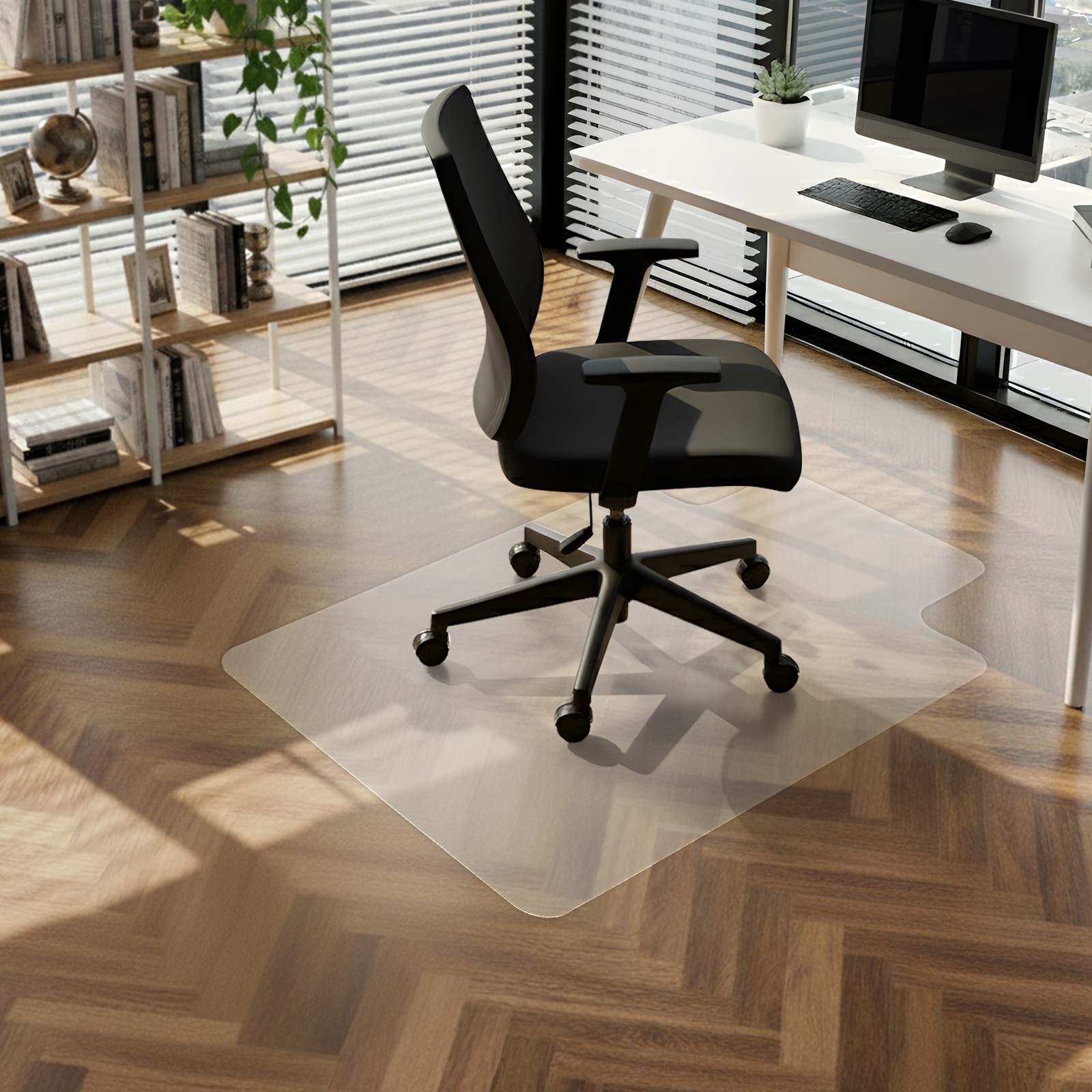 30×48 Clear Frosted Desk Chair Mat, 0.08 Inch Thick PVC Floor Guard for Hardwood