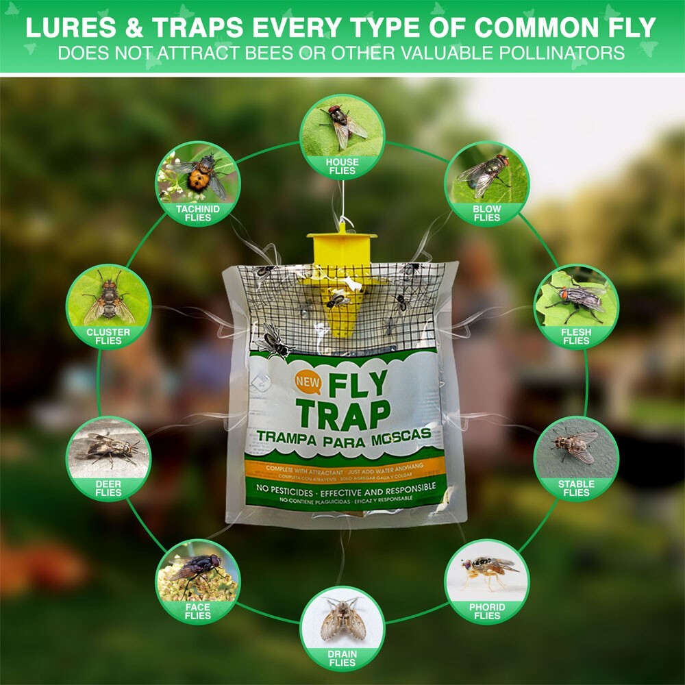 10 pack Outdoor Fly Traps – Disposable, Hanging Outdoor