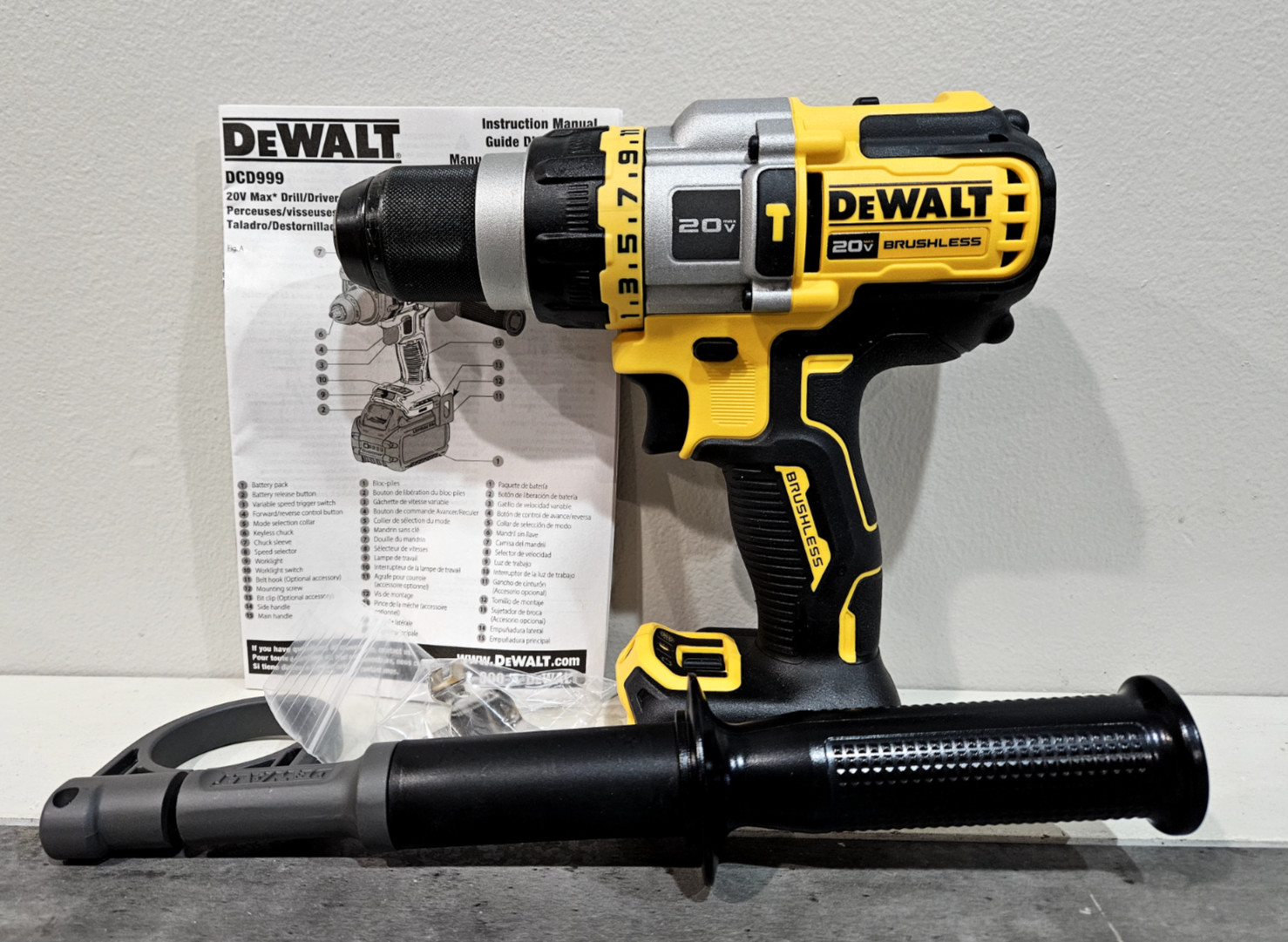 DeWALT DCD999 20V Max Brushless Cordless Hammer Drill (+ Optional 5AH Battery)