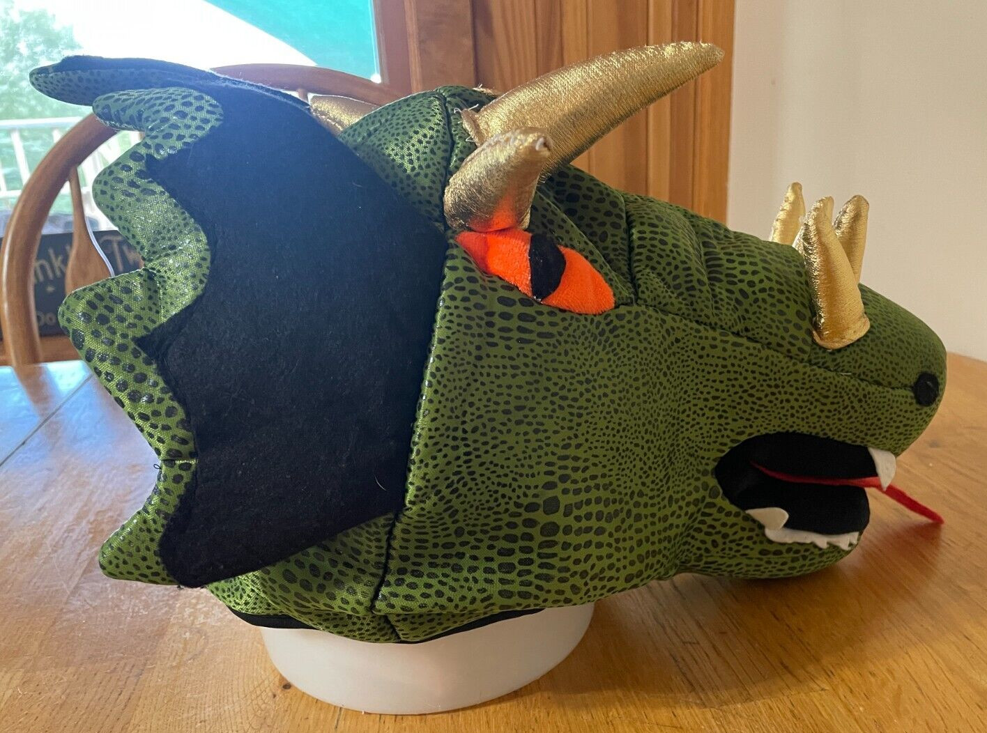 Halloween Beistle Medieval Dragon Head Plush Hat-1 Pc, One Size, Multicolored