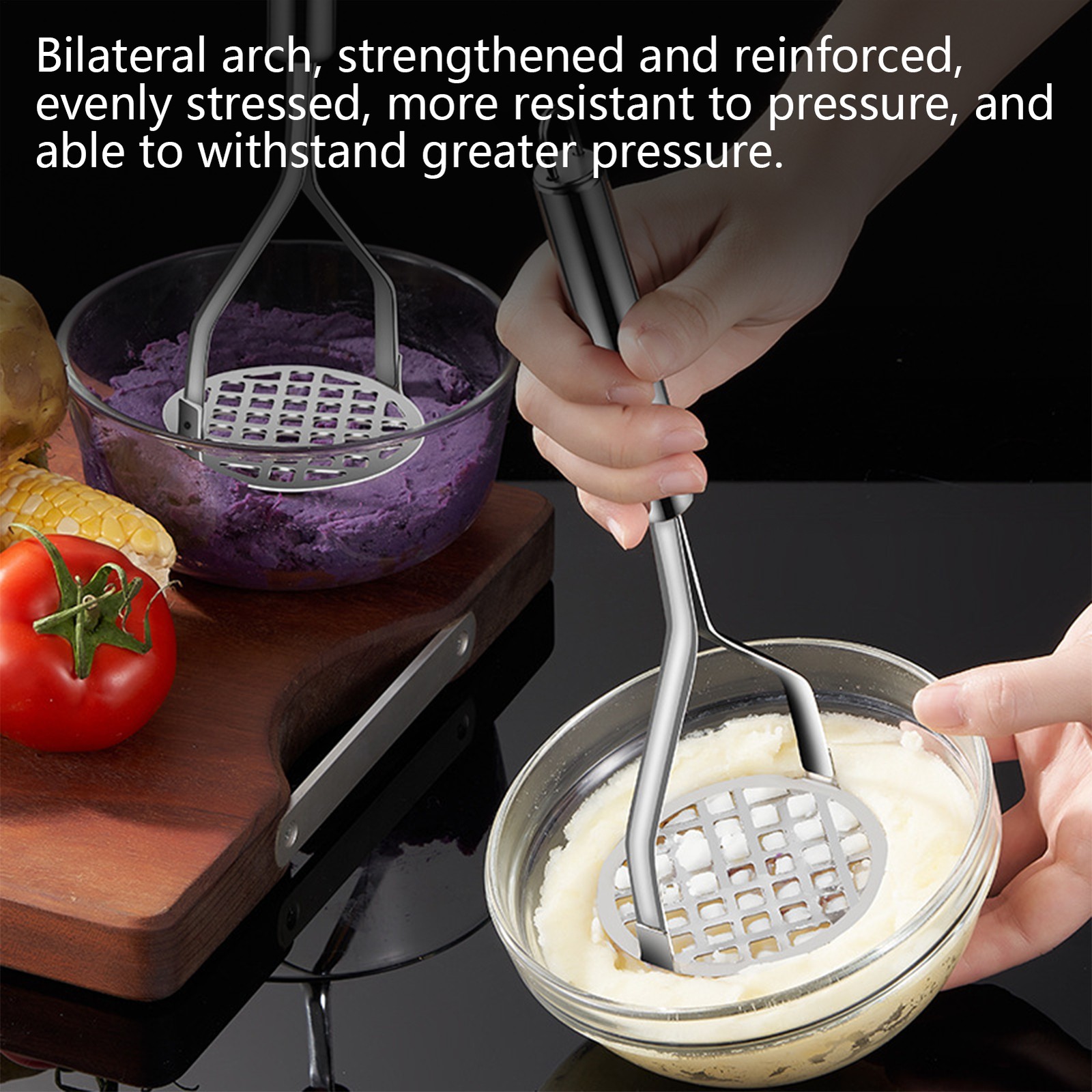 Stainless Steel Manual Potato Press Kitchen Tool Potato Masher Home Food Grater