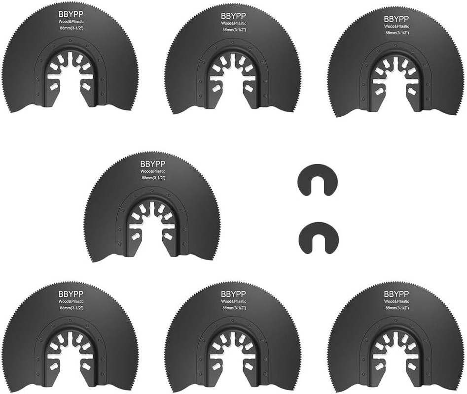 7pcs Semi Circular Oscillating Saw Blades for Cutting Wood Plastic Soft Metal, 3