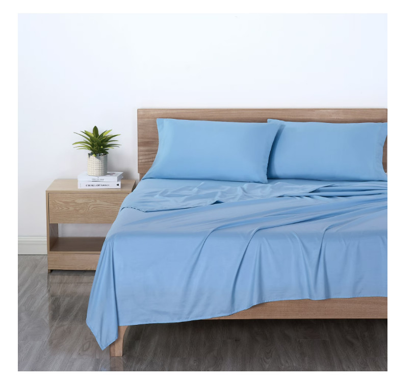 Mainstays Basic Value Microfiber Bed Sheet Set, Light Blue, Twin, 3 Piece.