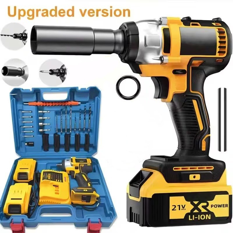 1/2″ Electric Cordless Impact Wrench Drill Screwdriver Bits 2X Li-ion Battery
