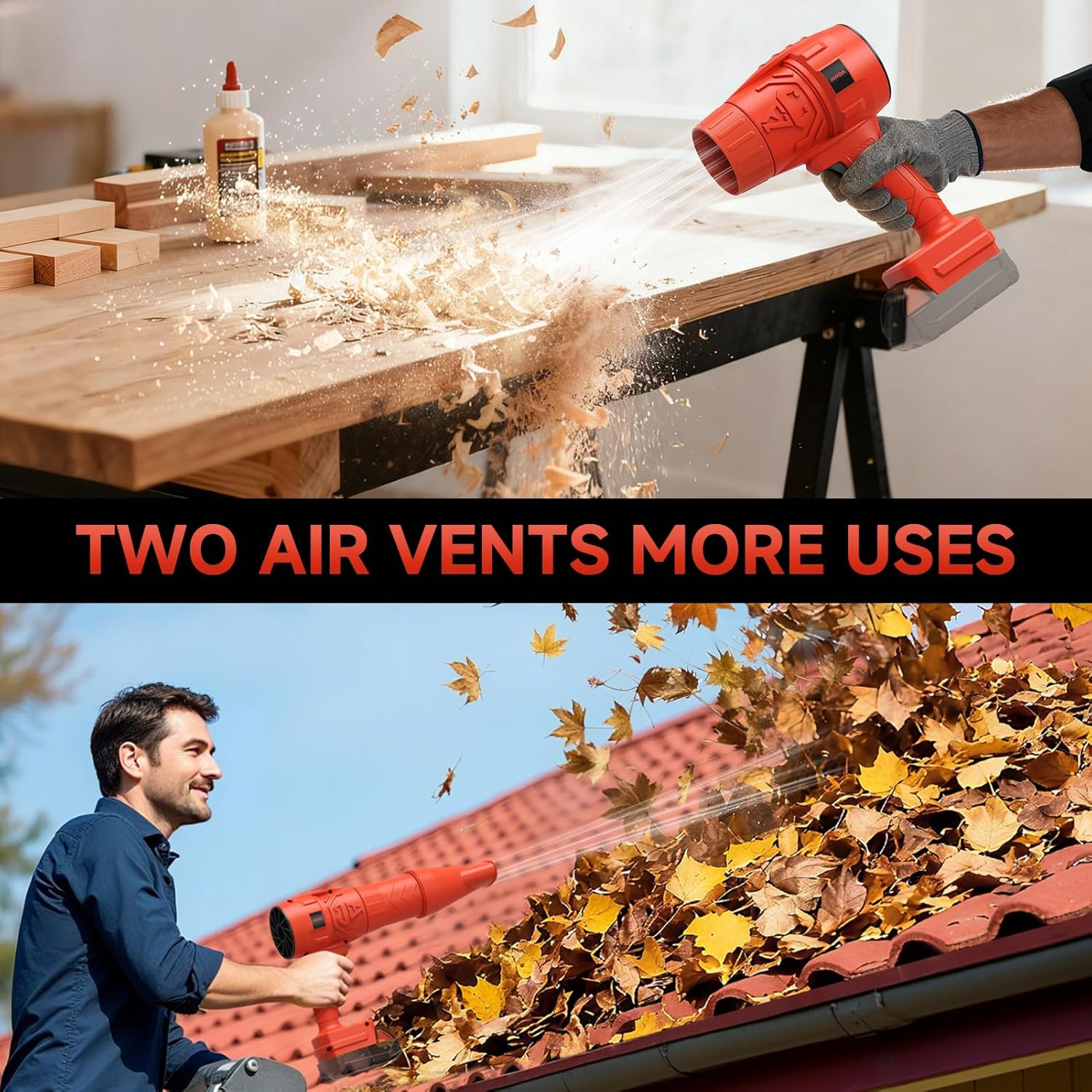 Electric Leaf Blower Cordless for Mwkee M-18 18V Battery, Handheld Leaf Blowers