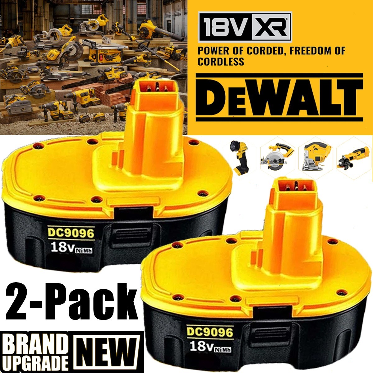 4PACK 2PACK 18V For Dewalt 18 VOLT XRP Ni-MH 7.0Ah Battery DC9099 DC9096 DC9098