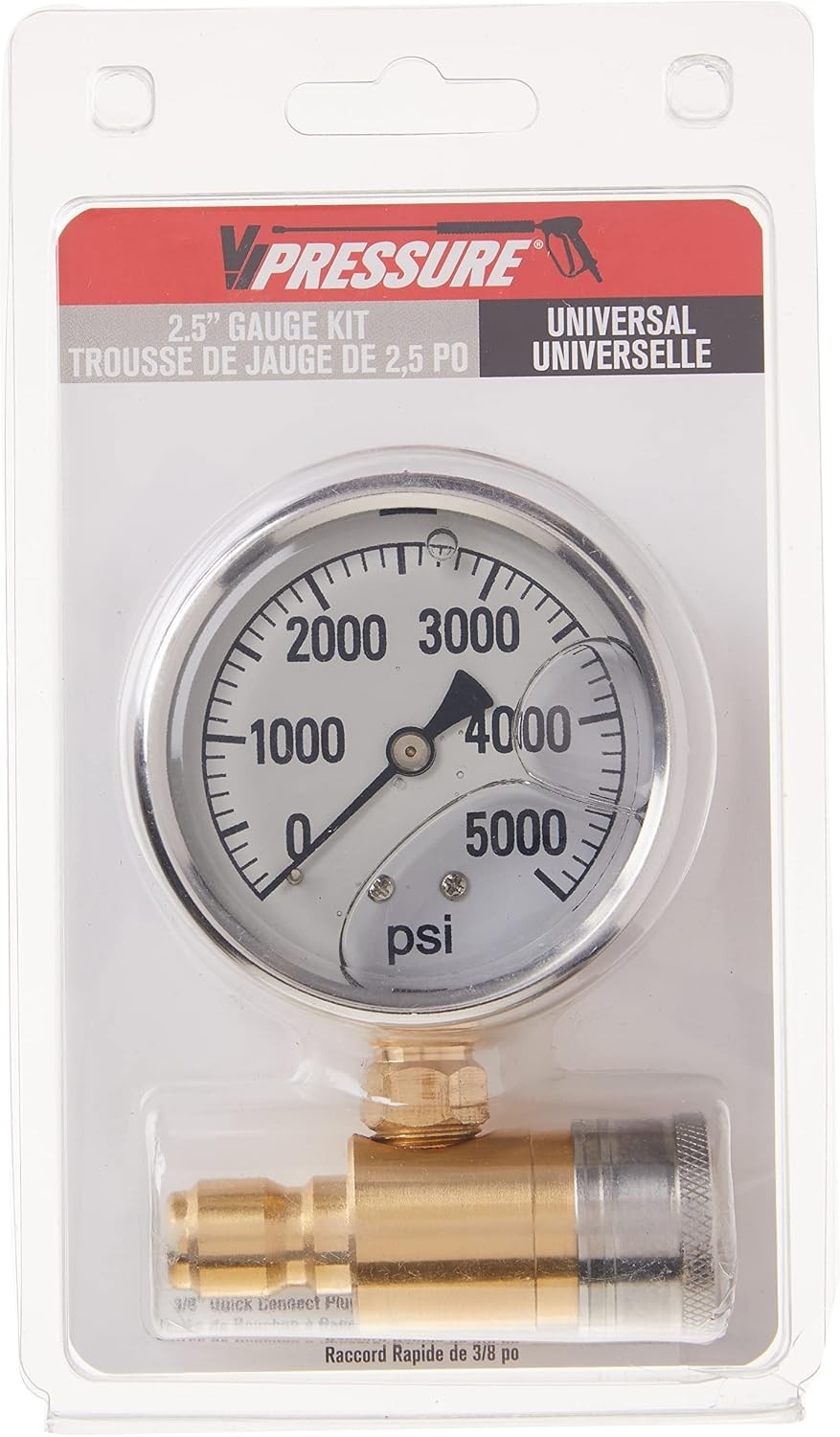 NorthStar Pressure Washer Pressure Gauge – 5000 PSI, 3/8in. Fitting