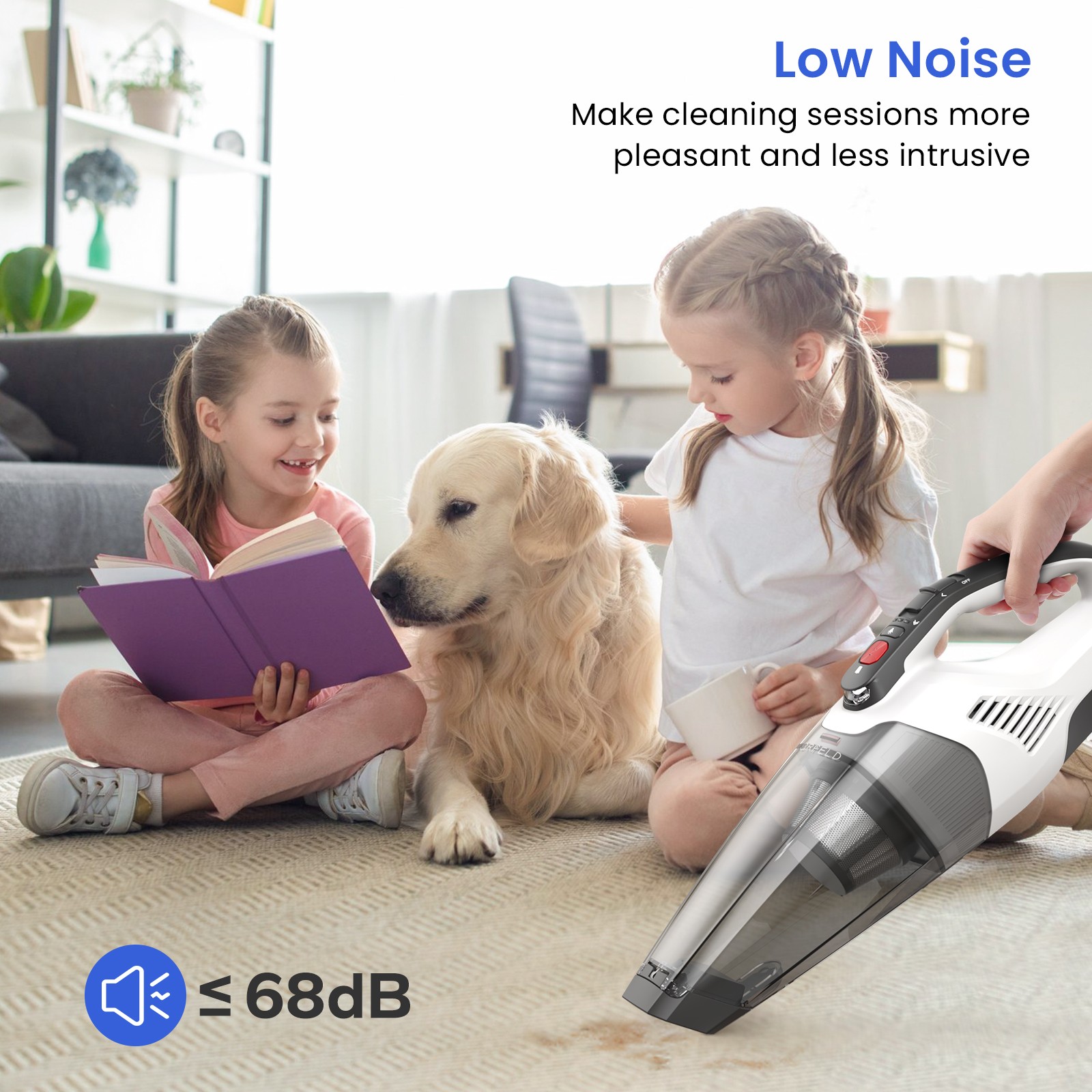 Handheld Cordless Vacuum Cleaner 25KPA Portable 120W HEPA Filter Home Car Pet