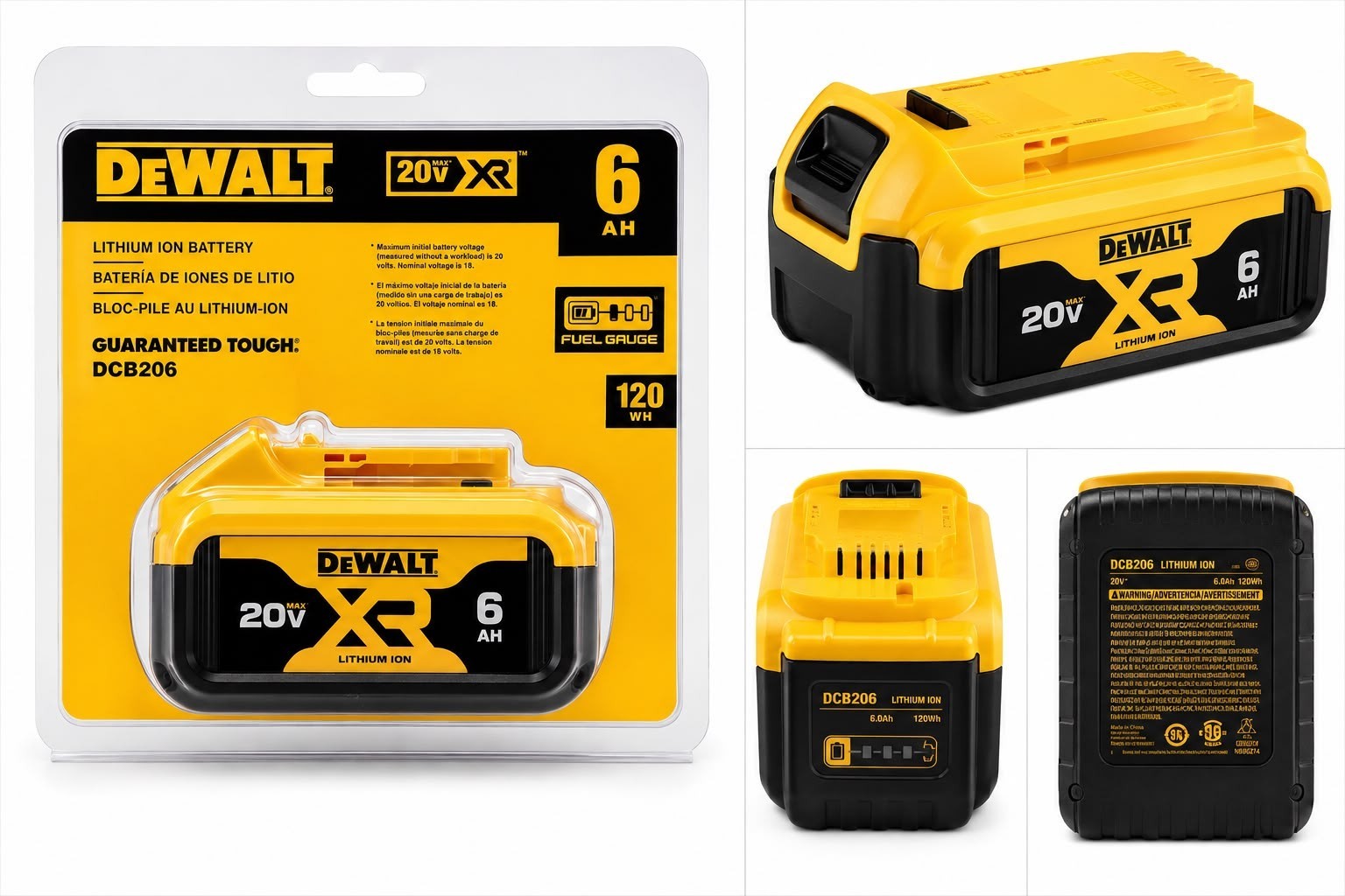 DeWalt DCB206 20V Max Premium XR 6.0Ah Lithium-Ion Battery SAME DAY FREE US SHIP
