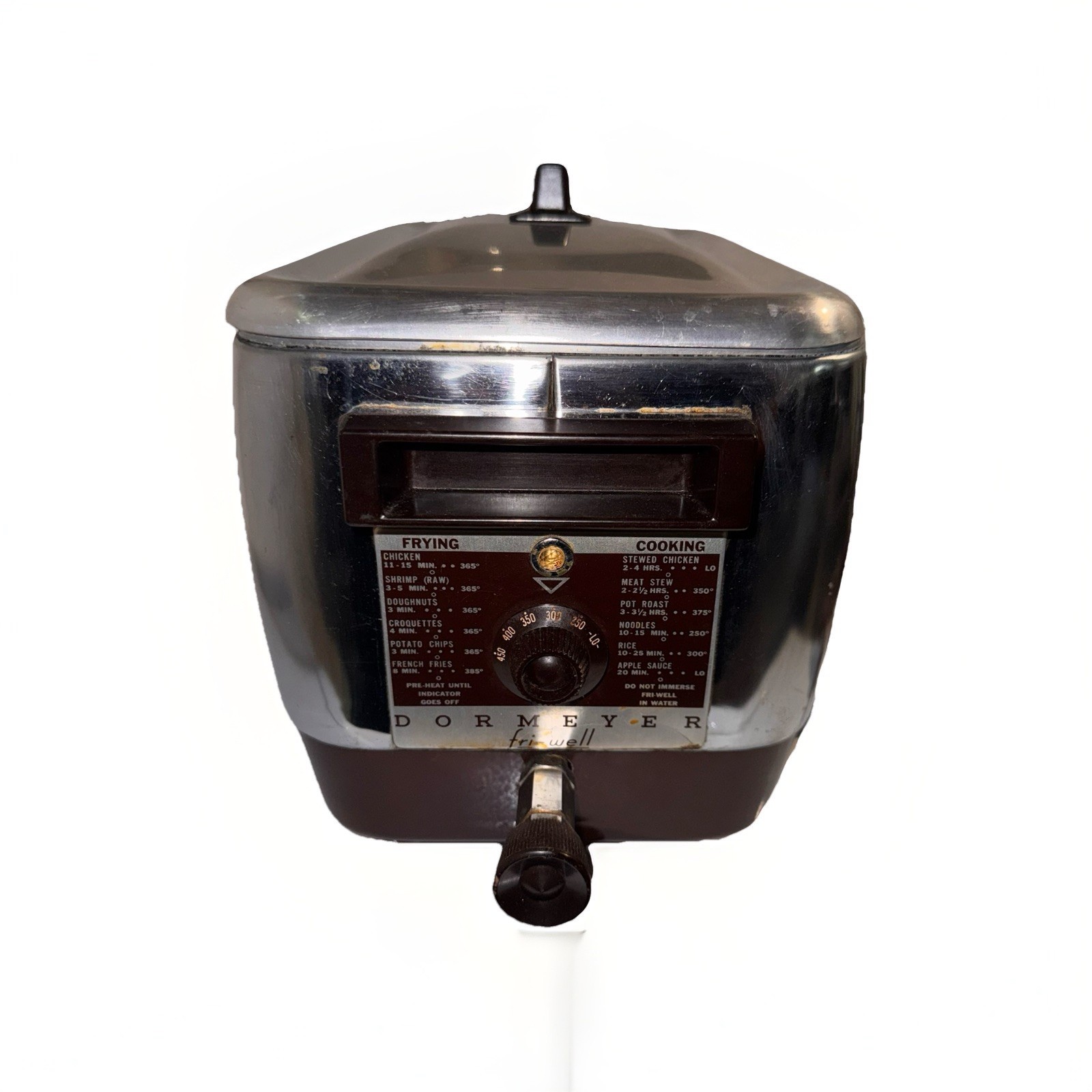 Dormeyer Fri-Well Model 6000 Oil Deep Fryer/Slow Cooker 1350 Watt Working VTG.