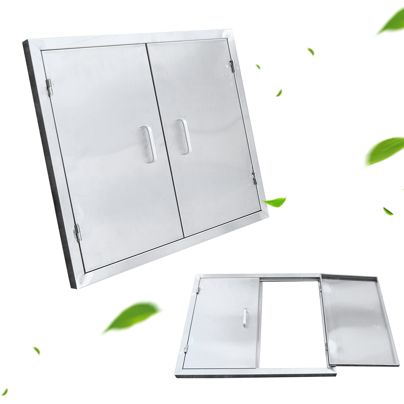 Stainless Steel Double Doors Access Outdoor Kitchen Island Door Drawer BBQ Grill