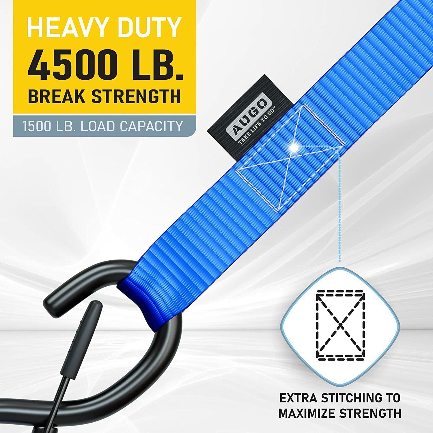 Soft Loop Tie Down Straps – 1,500Lbs Load Capacity & 4,500 Lbs Breaking Strength