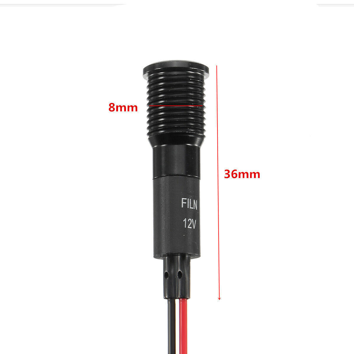 8-16mm LED Indicator Dash Panel Warning Pilot Light Lamp Car Van Boat 12-36V