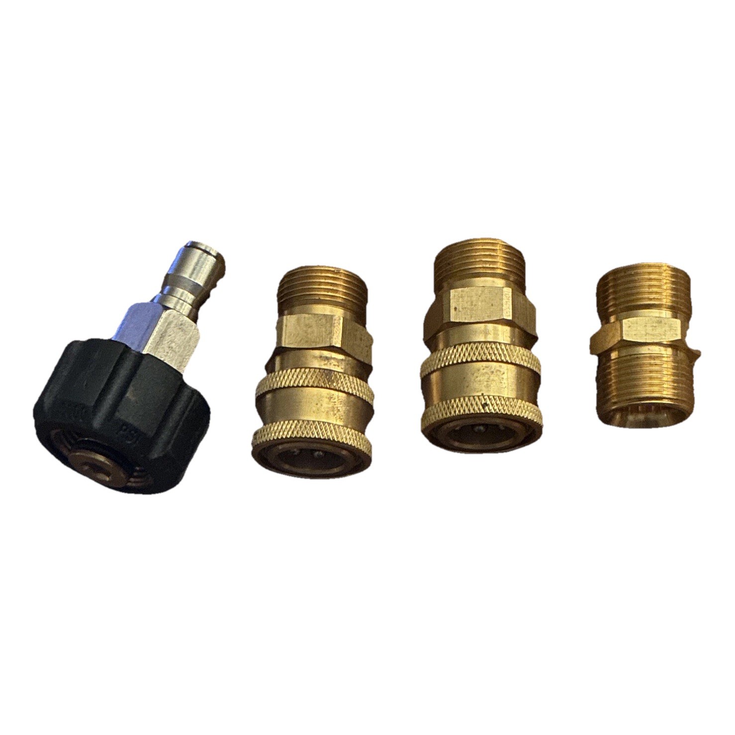 Pressure Washer Quick Connect Adapter Set 4 Pack Brass/Metal 5000 PSI