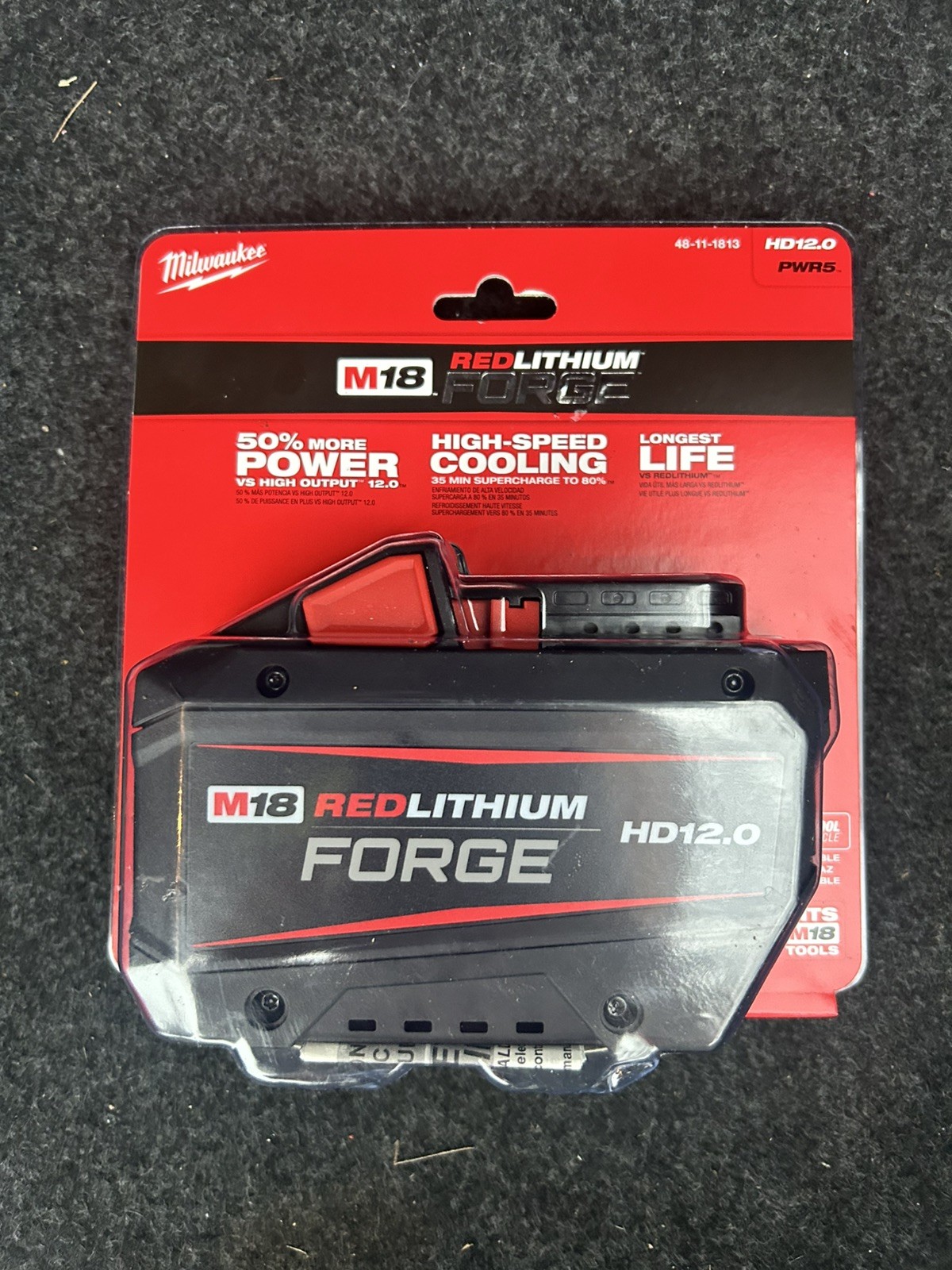 NEW Milwaukee 48-11-1813 M18 REDLITHIUM FORGE 18V HD12.0 Ah Battery Pack
