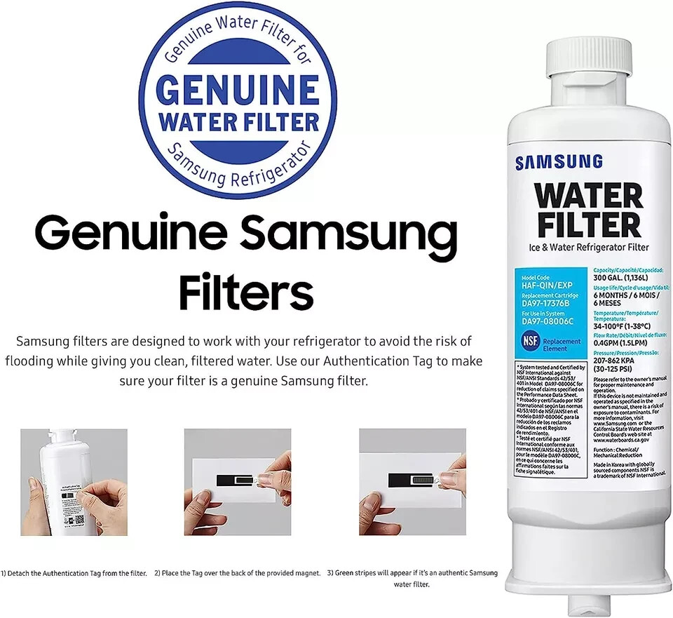 4 PACK Genuine Samsung DA97-17376B HAF-QIN/EXP REFRIGERATOR Water Filter NEW