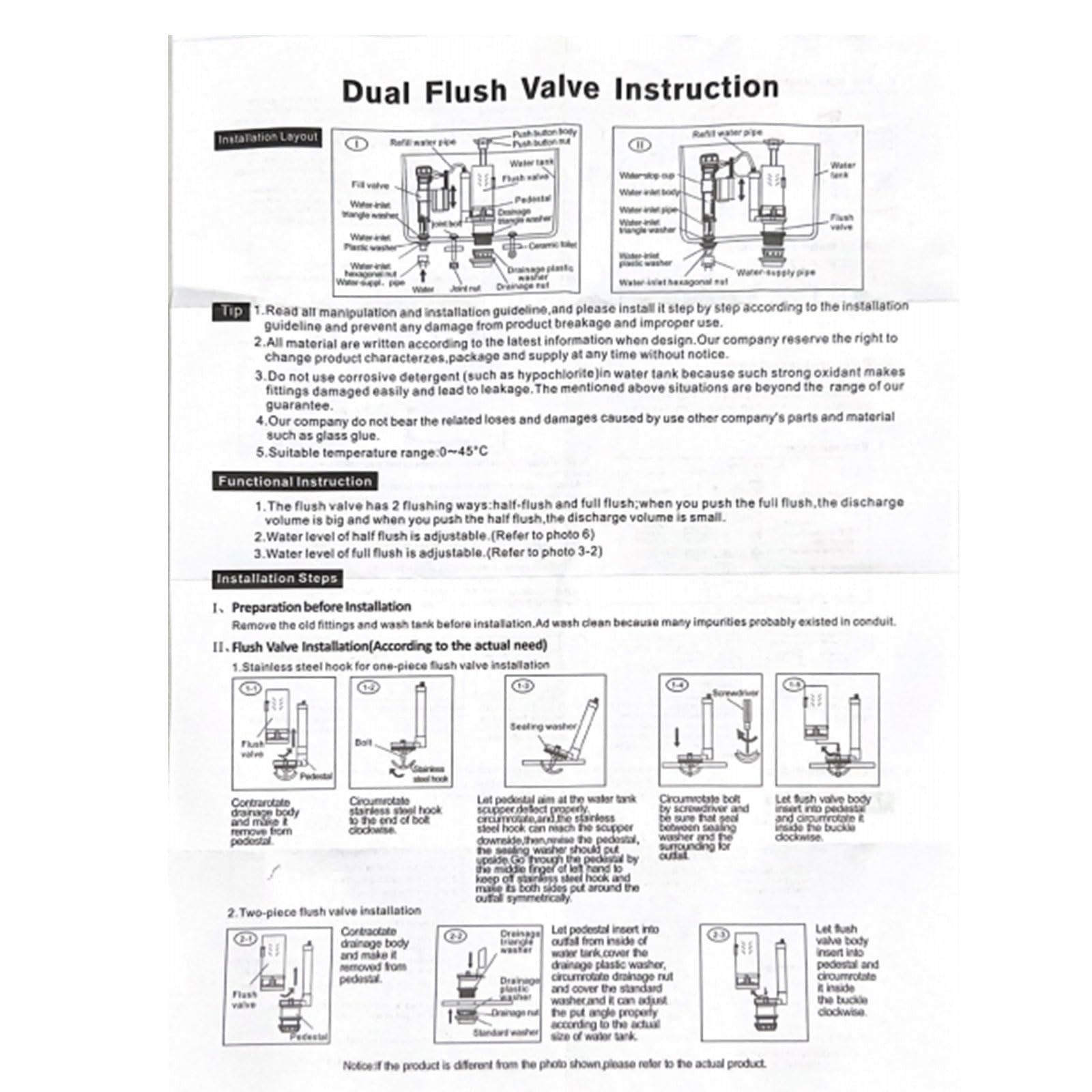 T Tulead Toilet Fill Valve, Dual Flush Valve, Push Button, Toilet Tank Parts …