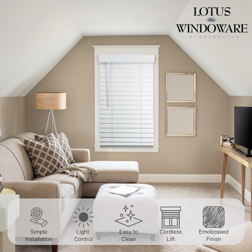 Lotus & Windoware Cordless, 2 Inch Faux Wood Blind, Window Blinds, Blinds & S…