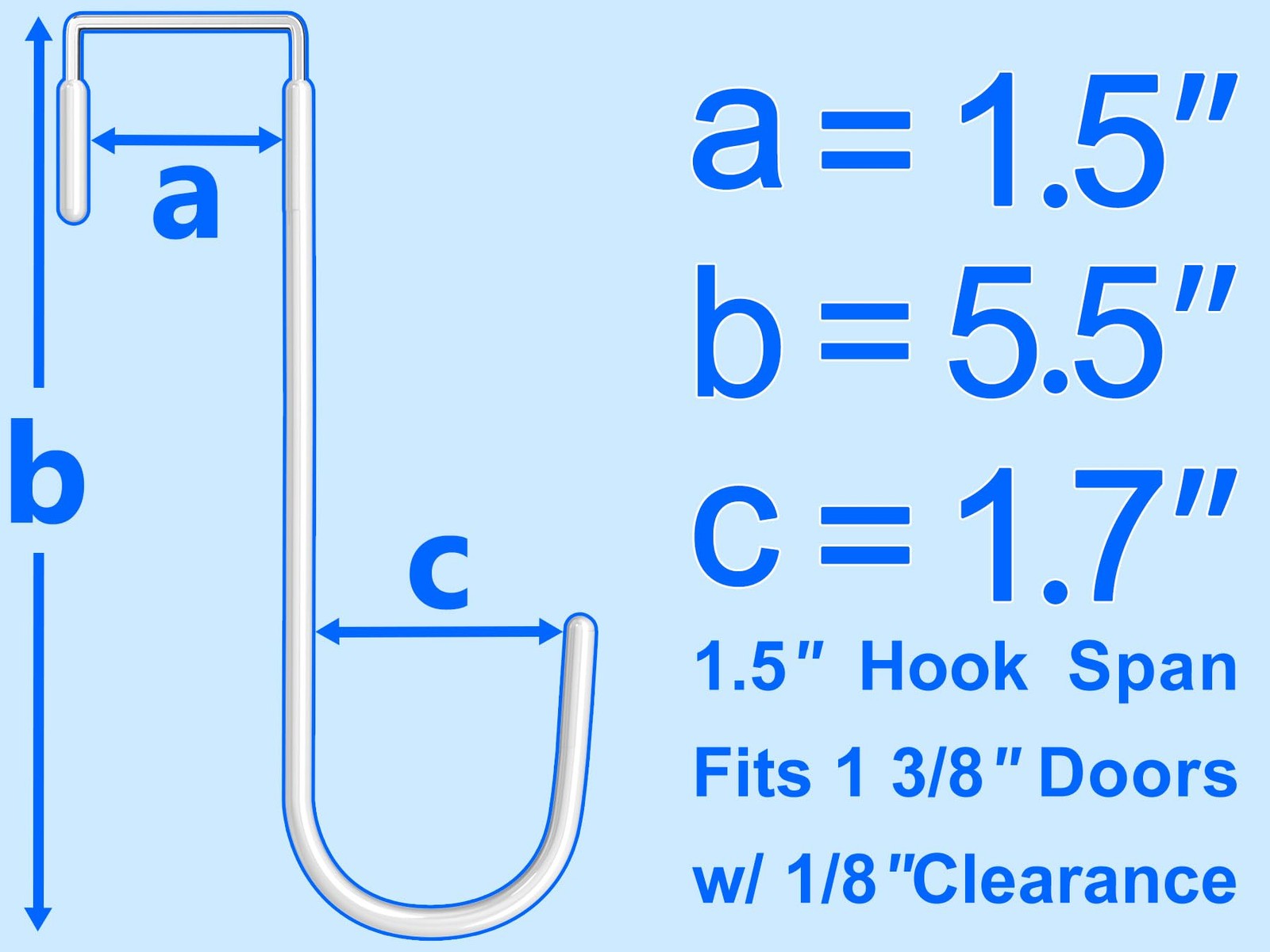 Over the Door Metal Hooks with Plastic Coating 1 Year Returnless Refund 5.5″ …