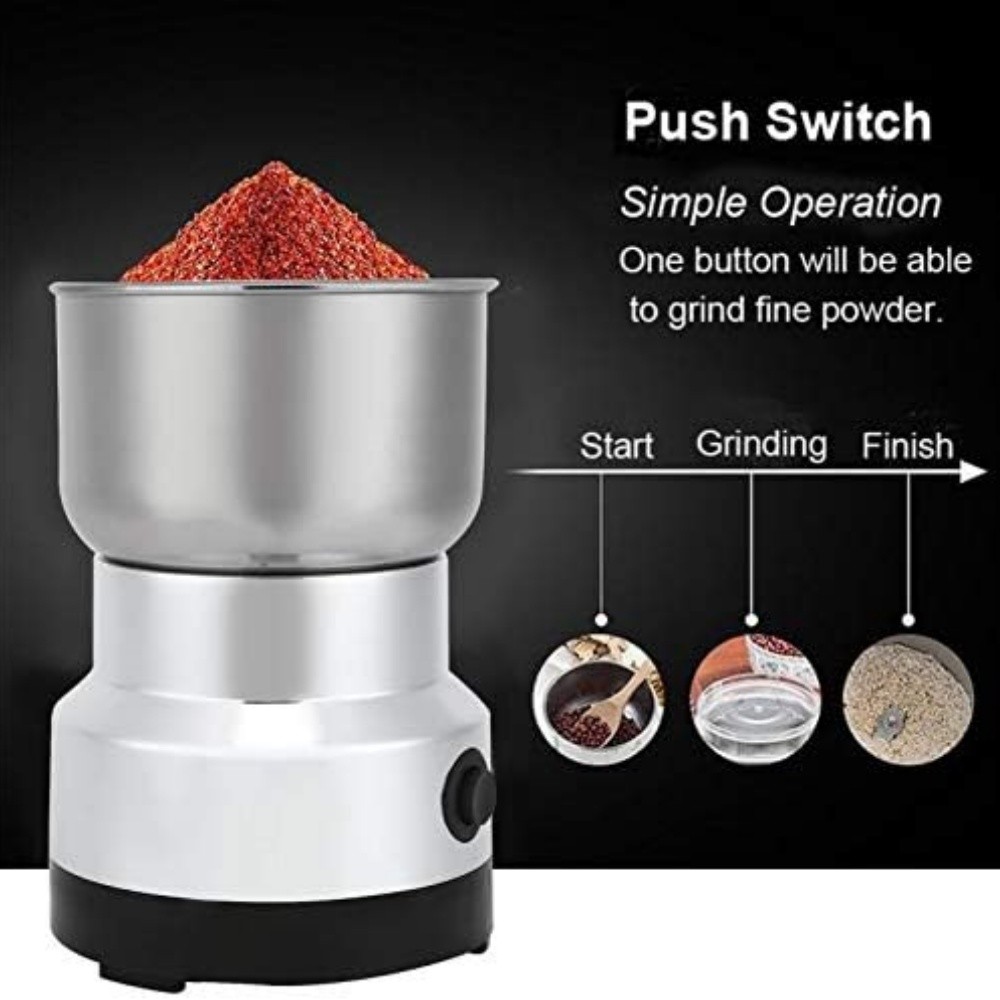 Min Electric Coffee Bean Grinder Nut Seed Herb Grind Spice Crusher Mill Blender