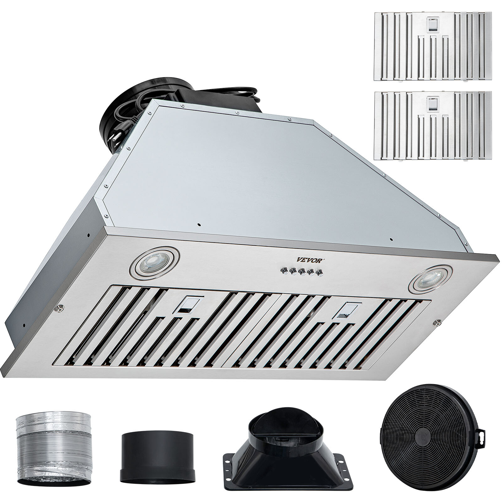 VEVOR 30″ Built-In/Insert Range Hood 800CFM 3-Speed Exhaust Fan Kitchen Stove