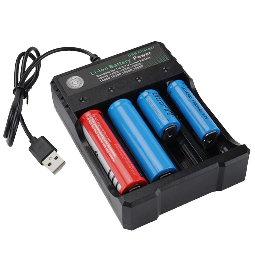 18650 Battery Charger 1/2/4 Slots Dual 18650 Charging 3.7V Rechargeable Lithium