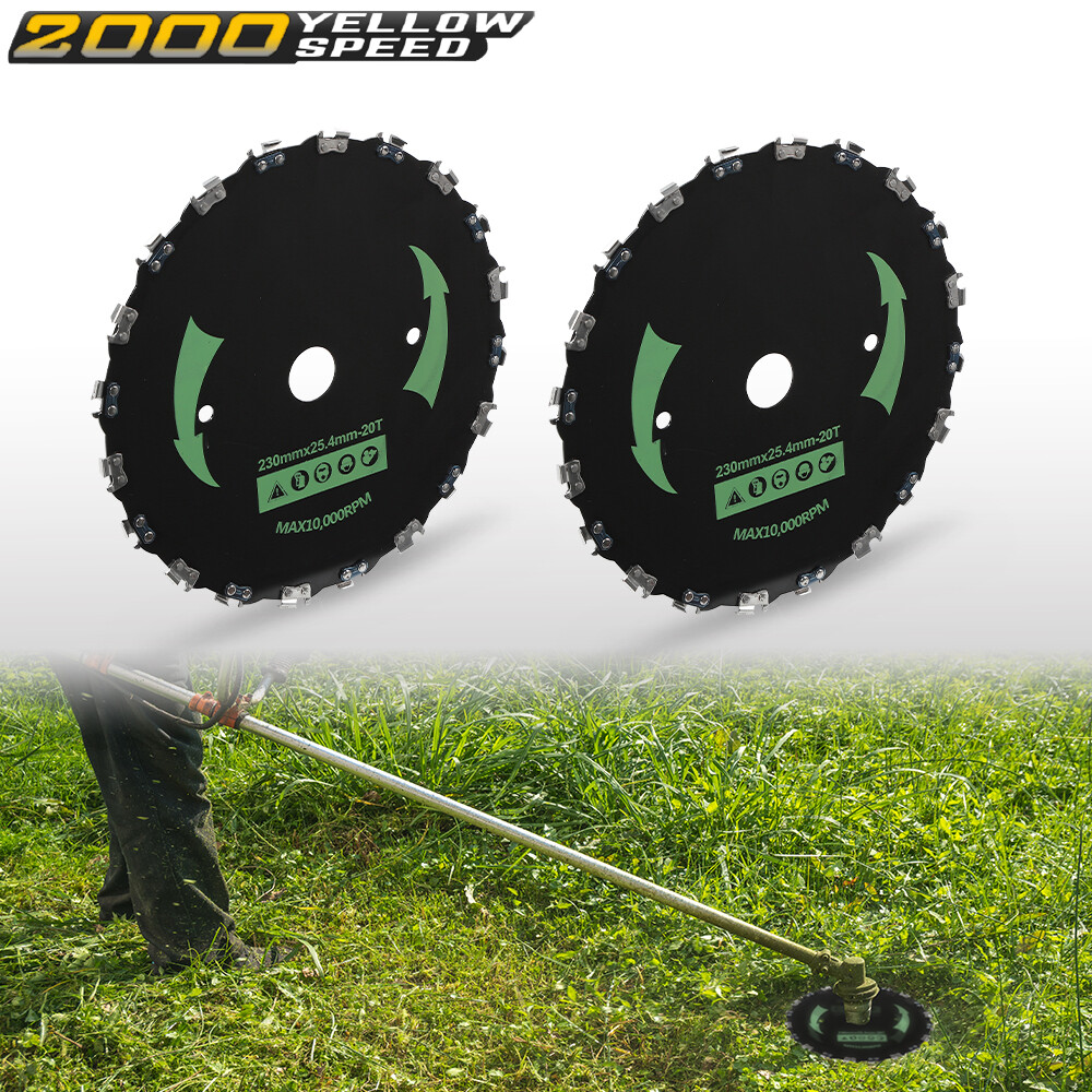 2PCS 9″ CHAINSAW BRUSH BLADE 20 TOOTH CUTTER TRIMMER HEAD WEED MOWER SAW BLADE