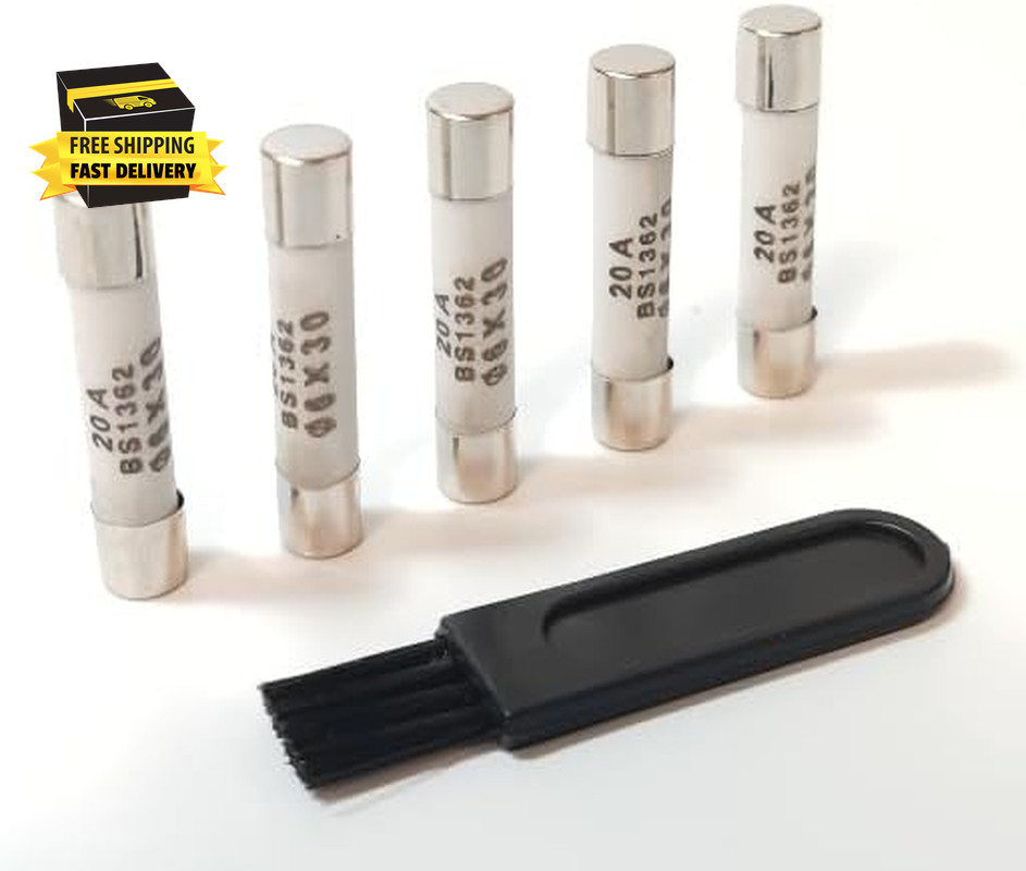 20 Amp Microwave Fuse 20A 250V 0.24X1.2 Inch, Slow-Blow Ceramic Replacement for