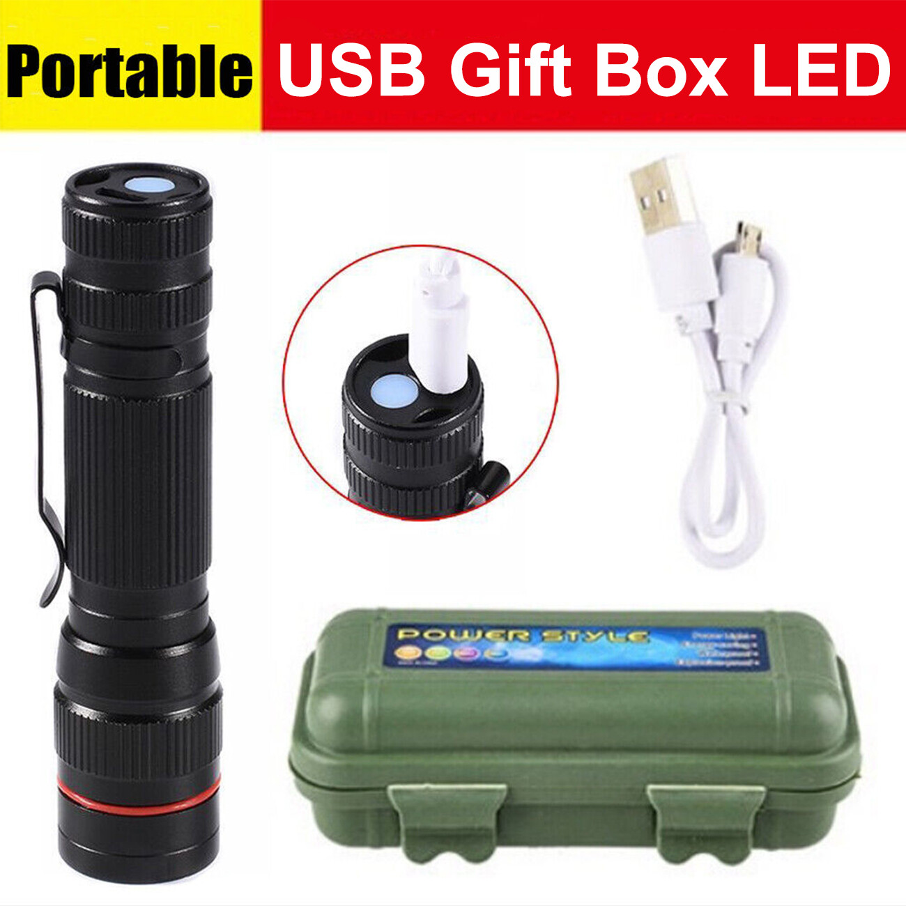 350000000 Lumen Super Bright LED Tactical Flashlight Rechargeable LED Work Light