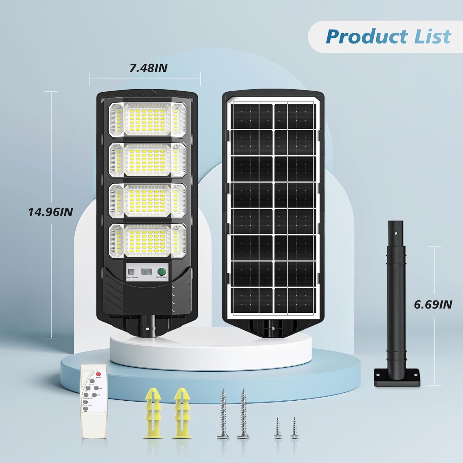 Commercial 1000000LM LED Outdoor Dusk to Dawn Solar Street Light Road Area Lamp
