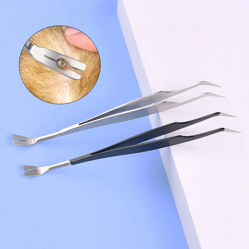 2 in 1 Tick Remover Tool Professional Removal Tweezers for Humans & Pets Pets Fl