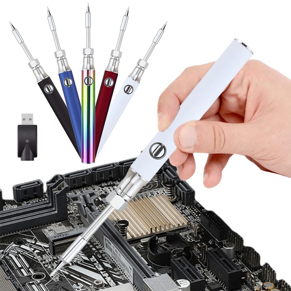 1100mAh USB Rechargeable Cordless Soldering Iron Pen Kit with 3 Temp Settings US
