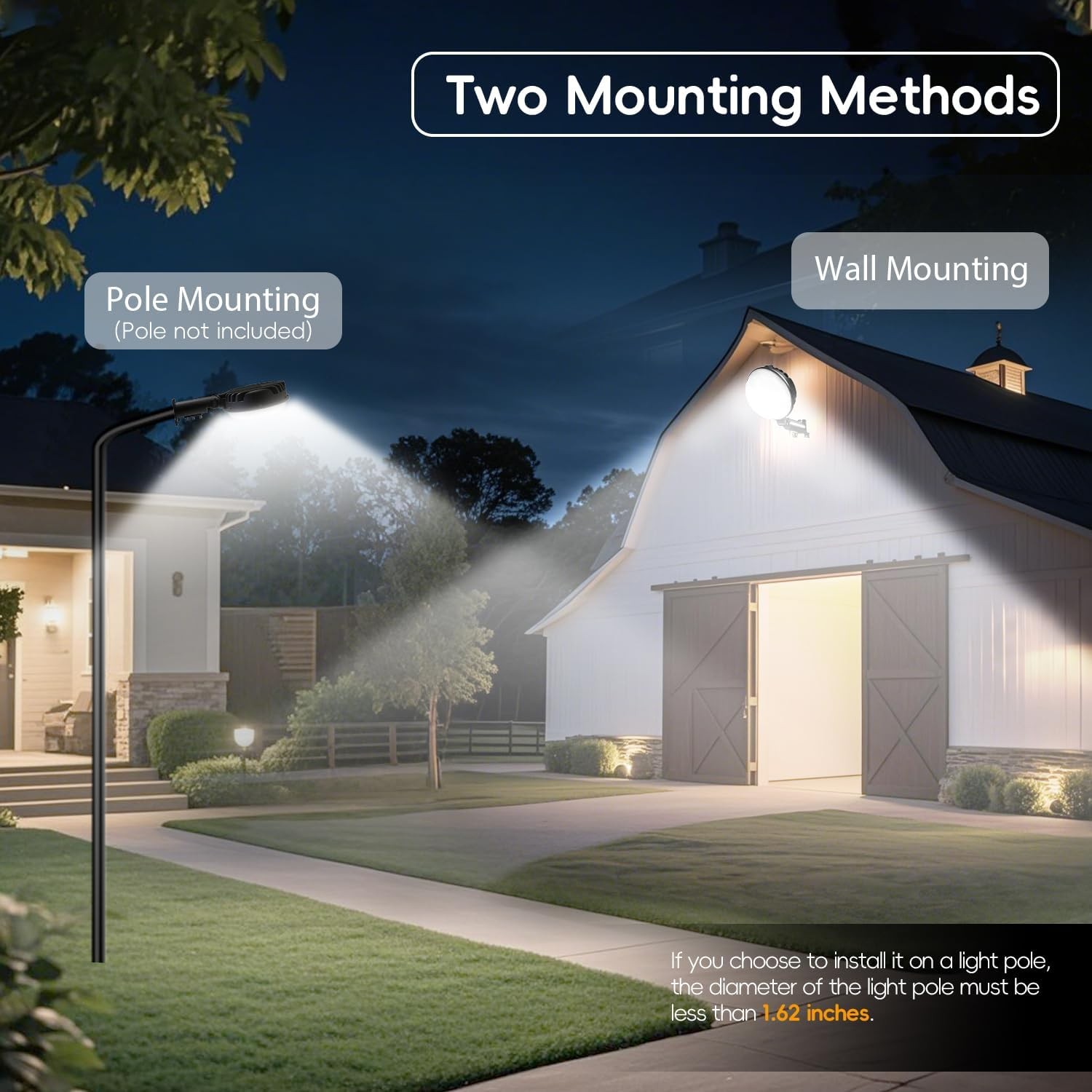 150W LED Barn Yard Street Waterproof Outdoor Security Dusk to Dawn Flood light