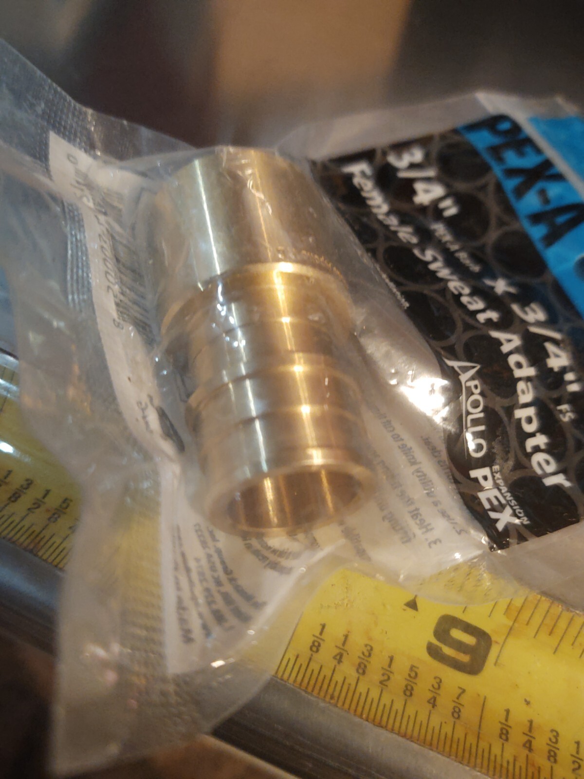 Apollo Valves EPXFS3434 PEX-A Barb Adapter, Brass, 1.83 Inch X 3/4 Inch