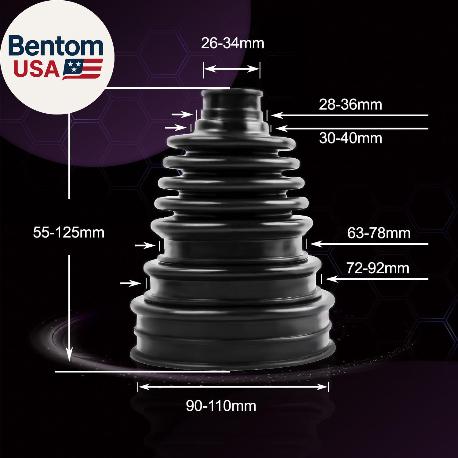 New Upgrade 4PCS Universal CV Axle Boot Repair Kit, Fits 26Mm-34Mm Shafts, 4.92″