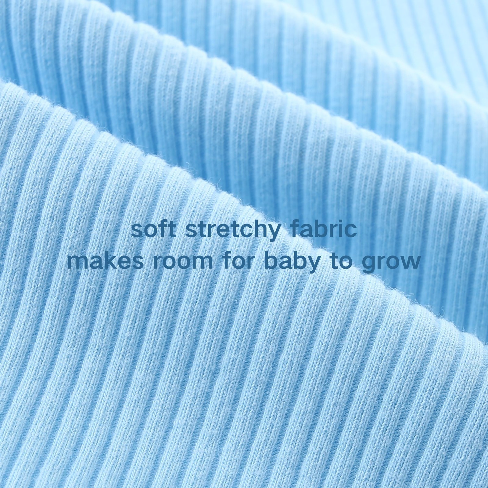 Bibimom Infant Boy Clothes 0-3 Months Knit Round Crew Neck Snap Closure Blue Rom