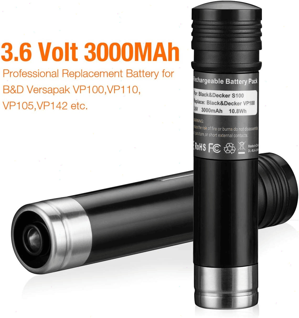 2Pack 3.6Ah For Black and Decker 3.6V Battery Versapak Gold VP100 VP105 VP110 US