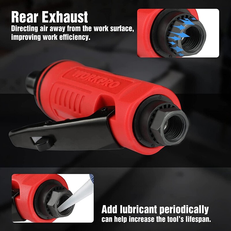 WORKPRO 1/4″ Air Die Grinder Pneumatic Straight Die Grinder Air-Powered 25000RPM
